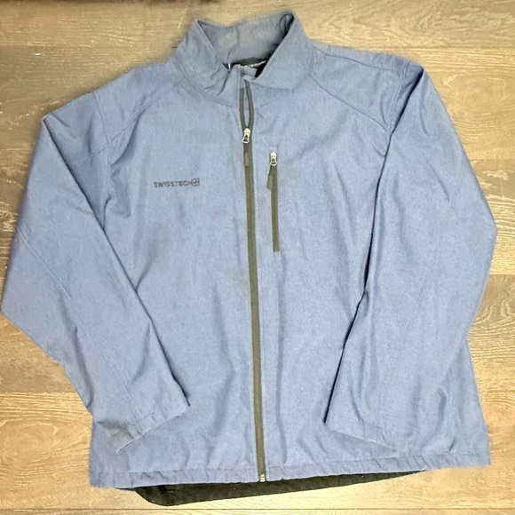 Swiss Tech Blue Windbreaker Lightweight Jacket - Picture 1 of 6